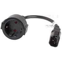 LANBERG CA-C14E-10CC-0018-BK Iec 320 C14 Buchse auf Shuko-Buchse Netzkabelverlängerung,