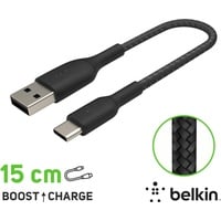 Belkin BoostCharge Braided USB-C to USB-A 0.15m schwarz