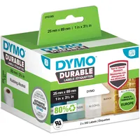 Dymo 2112285 Etiketten Rolle 89 x 25mm Polypropylen-Folie Weiß