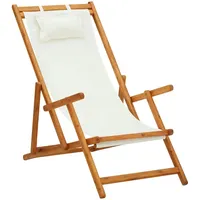 VidaXL Strandstuhl 60 x 112 x 81 cm creme