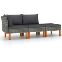 VidaXL Garten-Lounge-Set 3-tlg. grau/anthrazit