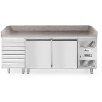 HENDI Pizzatisch, zweitürig 7 Schubladen 250L,