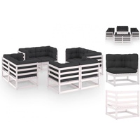 VidaXL Garten-Lounge-Set 8-tlg. Kiefer Massivholz weiß