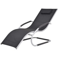 VidaXL Sonnenliege 152 x 62 x 88 cm schwarz