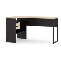 VCM ebuy24 Schreibtisch Fula Schwarz und Eiche Struktur. -