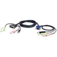ATEN 2L-7DX2U KVM-Kabel VGA zu DVI 1,8m, schwarz, 1,8