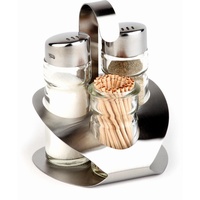 APS Salz- & Pfefferstreuer-Set transparent/silber 4-tlg.