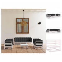 VidaXL Garten-Lounge-Set 8-tlg. Kiefer Massivholz weiß