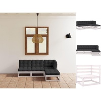 VidaXL Garten-Lounge-Set 4-tlg. Kiefer massivholz weiß