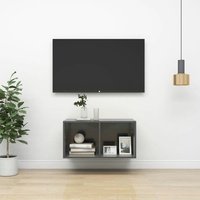 VidaXL TV-Wandschrank Hochglanz-Grau 37x37x72 cm Holzwerkstoff