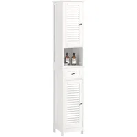SoBuy Badschrank mit 1 offenem Fach und Türen Holz