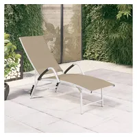 VidaXL Sonnenliege Textilene und Aluminium Creme