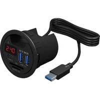 RaidSonic Icy Box IB-Hub1404 Tisch-Hub, USB 3.0 Hub/Dual-Slot-Cardreader, 3-port,