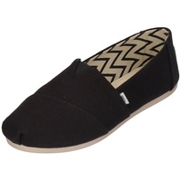 TOMS Alpargata aus recycelter Baumwolle Flache Slipper, Schwarz Weiß,