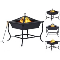 VidaXL Feuerstelle Schwarz 45x45x45 cm Stahl