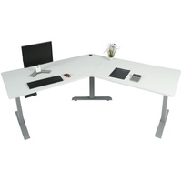 Mendler Schreibtisch HWC-D40, Computertisch, 120° elektrisch höhenverstellbar ~ weiß,