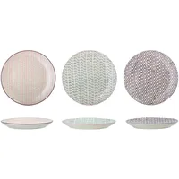 Bloomingville Teller Maya, rosa grün lila, Keramik, 3er Set