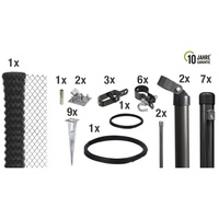 GAH Alberts Maschendrahtzaun Set 1,25 x 15 m anthrazit-metallic