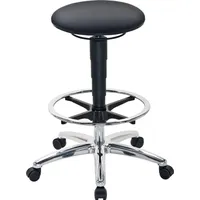 Bimos Drehhocker Sitz-Stop-Rollen+Fußring Supertec-Gewebe grau