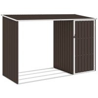 VidaXL Garten Brennholzlager Braun 245x98x159 cm Verzinkter Stahl