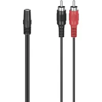 Hama Audio-Adapter 2 Cinch-Stecker/3,5 mm-Klinken-Kupplung Stereo 10 cm Schwarz