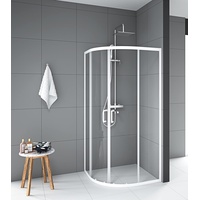 Aurlane Glasdusche Factory Rund Weiß 90 x 90 x
