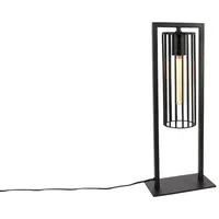QAZQA Moderne Tischlampe schwarz - Balenco Wazo