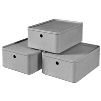 Curver Aufbewahrungsbox M mit Deckel (8L), 3er Set, Kunststoff,
