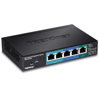 TRENDNET TPE-P520 Desktop Smart Switch, 5x RJ-45, PoE/PoE+ PD,