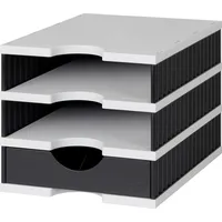 Styro Schubladenbox uno schwarz 268-0103.9895S, DIN A4 mit 1