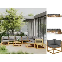 VidaXL 12-tlg. Garten-Lounge-Set mit Auflagen Massivholz Akazie