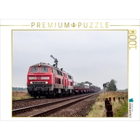 Calvendo Baureihe 218 mit Autozug in Klanxbüll Puzzle