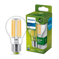 Philips Classic LED Lampe mit 60W, E27 Sockel, Klar,