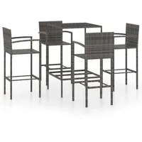 VidaXL Gartenbar-Set 5-tlg. Grau