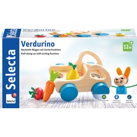 Schmidt Spiele Selecta 62082 - Nachzieh-Sortierwagen, Verdurino, Holz, 5-teilig