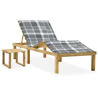 VidaXL Garten-Sonnenliege mit Tisch und Auflage Kiefer