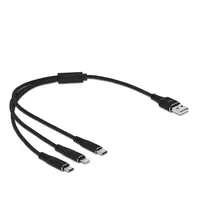 DeLock USB Ladekabel 3 in 1 für Lightning/MicroUSB/Type-C 30