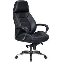 AMSTYLE XXL Chefsessel, SPM1.435 Leder schwarz, Gestell alu