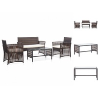 VidaXL Polyrattan Lounge-Set 4-tlg. braun inkl. Auflagen 46435