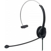 Manhattan Mono USB-Headset (On-Ear), kabelgebunden, USB-A-Stecker, Lautstärkeregelung, schwarz