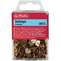 Herlitz Reißnägel rund messing 200 Stück, Ø 9 mm