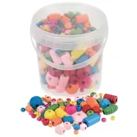 Glorex  Holzperlen Formenmix 250 g bunt