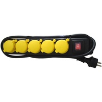 Unitec Steckdosenleiste 5-fach 1,4 m Schwarz/Gelb