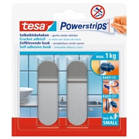 Tesa Powerstrips Haken Small Metall - Selbstklebender Wandhaken für