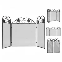 VidaXL Funkenschutzgitter 102 x 61 cm 3-tlg. schwarz klappbar