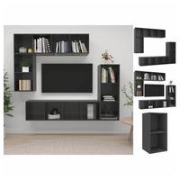 VidaXL 4-tlg. TV-Schrank-Set Hochglanz-Grau Holzwerkstoff