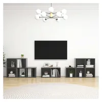 VidaXL 8-tlg. TV-Schrank-Set Hochglanz-Grau Holzwerkstoff