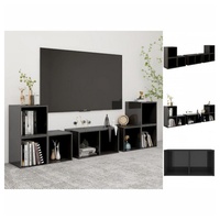 VidaXL 6-tlg. TV-Schrank-Set Hochglanz-Grau Holzwerkstoff