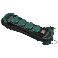 Bachmann Steckdosenleiste 4-fach 4 m Schwarz/Grün