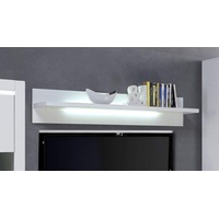 Forte L-Light Wandregal, Holzwerkstoff, Weiß Hochglanz, 26 x 140